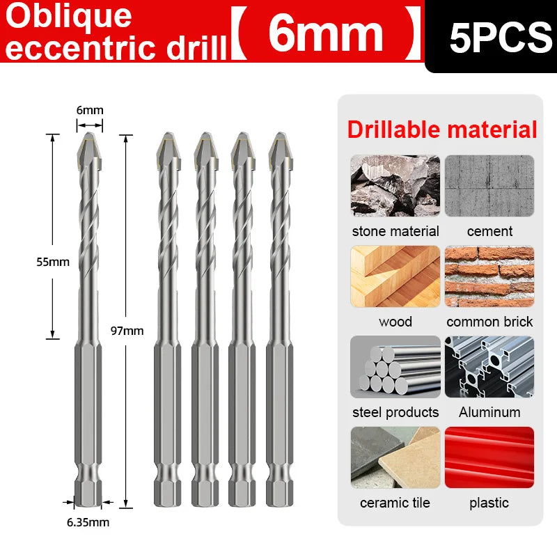 LIDAO 1/10pcs Tile Drilling Drill Shank 6.35mm Glass Cement Metal Marble High Hardness Electric Drill Accessories Dry Tools