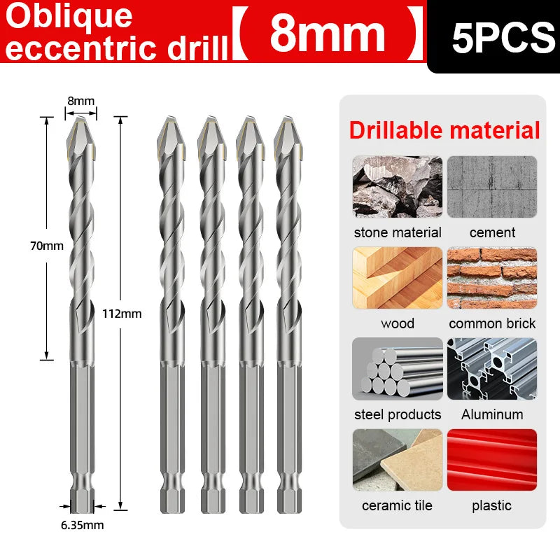 LIDAO 1/10pcs Tile Drilling Drill Shank 6.35mm Glass Cement Metal Marble High Hardness Electric Drill Accessories Dry Tools