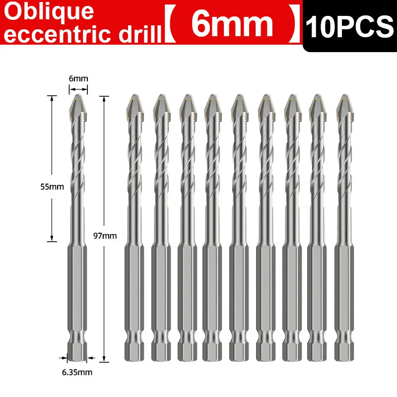 LIDAO 1/10pcs Tile Drilling Drill Shank 6.35mm Glass Cement Metal Marble High Hardness Electric Drill Accessories Dry Tools