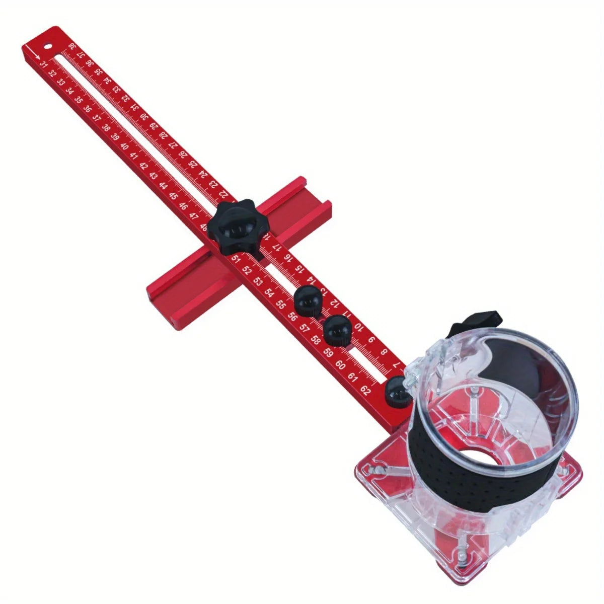 4 in 1 Router Milling Groove Bracket-Cabinet Hardware Jig Aluminum Router Circle Cutting Jig Punch-Router Milling Groove Bracket