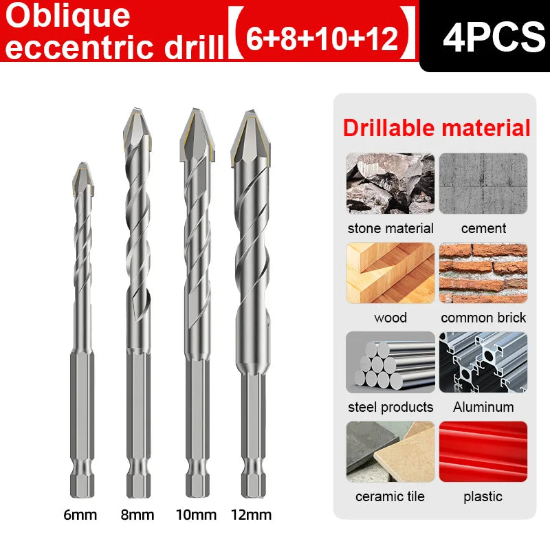 LIDAO 1/10pcs Tile Drilling Drill Shank 6.35mm Glass Cement Metal Marble High Hardness Electric Drill Accessories Dry Tools