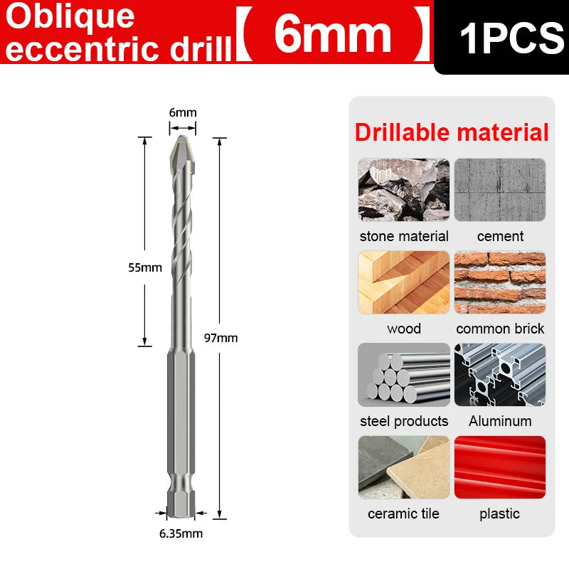 LIDAO 1/10pcs Tile Drilling Drill Shank 6.35mm Glass Cement Metal Marble High Hardness Electric Drill Accessories Dry Tools