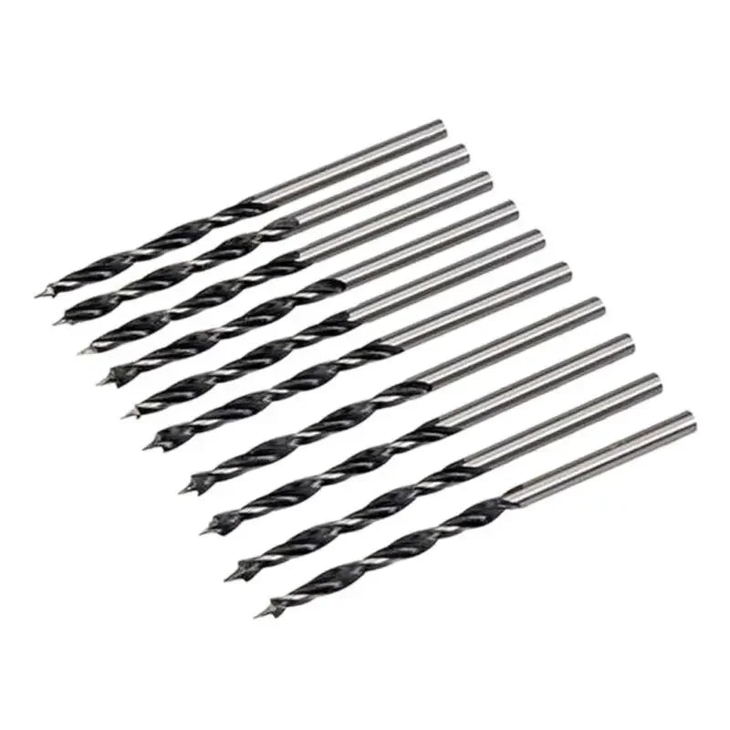 10pcs Woodworking Drill Bit Quick Change Metal Tools 1/4" Hex Shank Wood HCS Drill Bit Set Round For Handle Tool Accessory