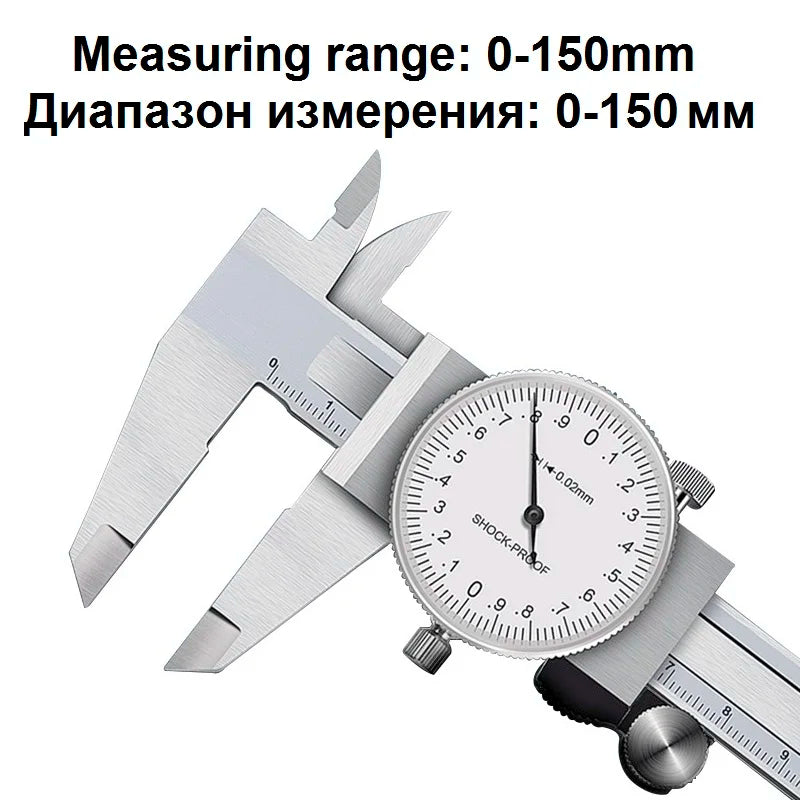 Dial Calipers High Precision Metal Vernier Calipers Shockproof Height Depth Inner Outer Diameter Tester 0-200 mm Measuring Tools
