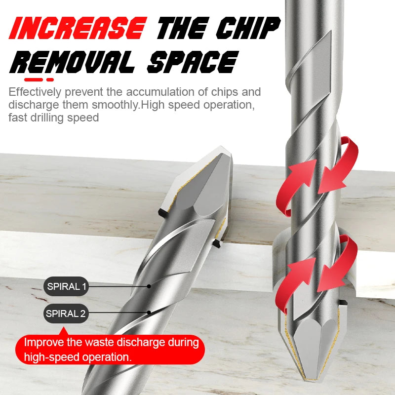 LIDAO 1/10pcs Tile Drilling Drill Shank 6.35mm Glass Cement Metal Marble High Hardness Electric Drill Accessories Dry Tools