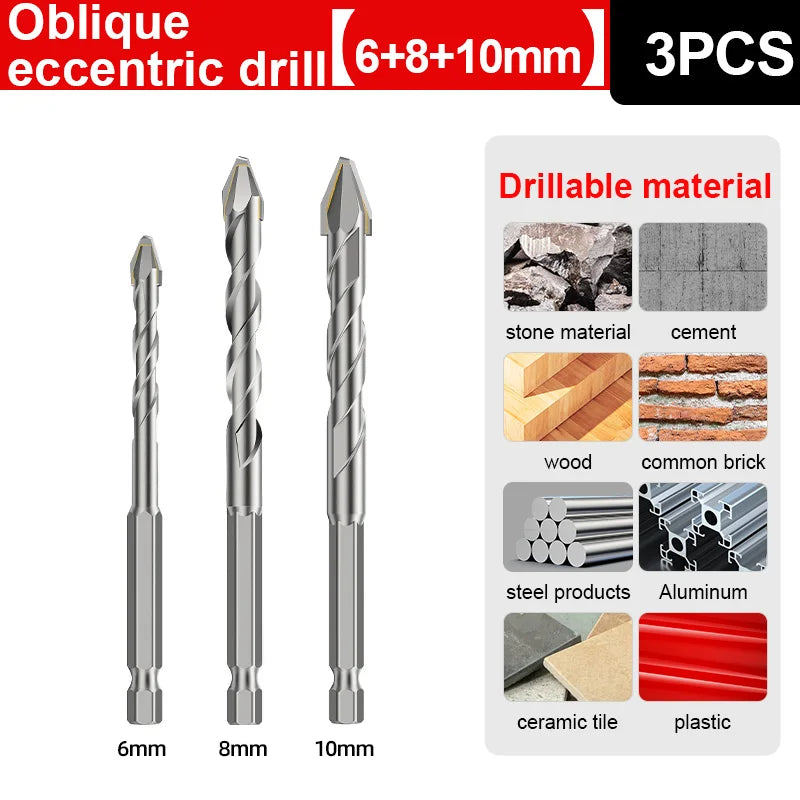 LIDAO 1/10pcs Tile Drilling Drill Shank 6.35mm Glass Cement Metal Marble High Hardness Electric Drill Accessories Dry Tools