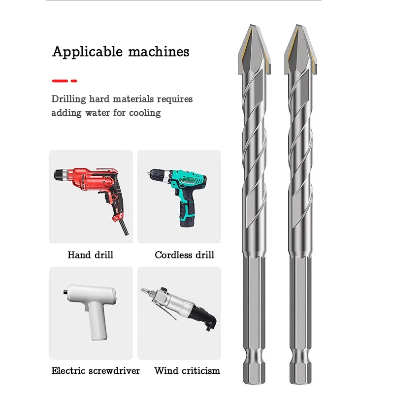 LIDAO 1/10pcs Tile Drilling Drill Shank 6.35mm Glass Cement Metal Marble High Hardness Electric Drill Accessories Dry Tools