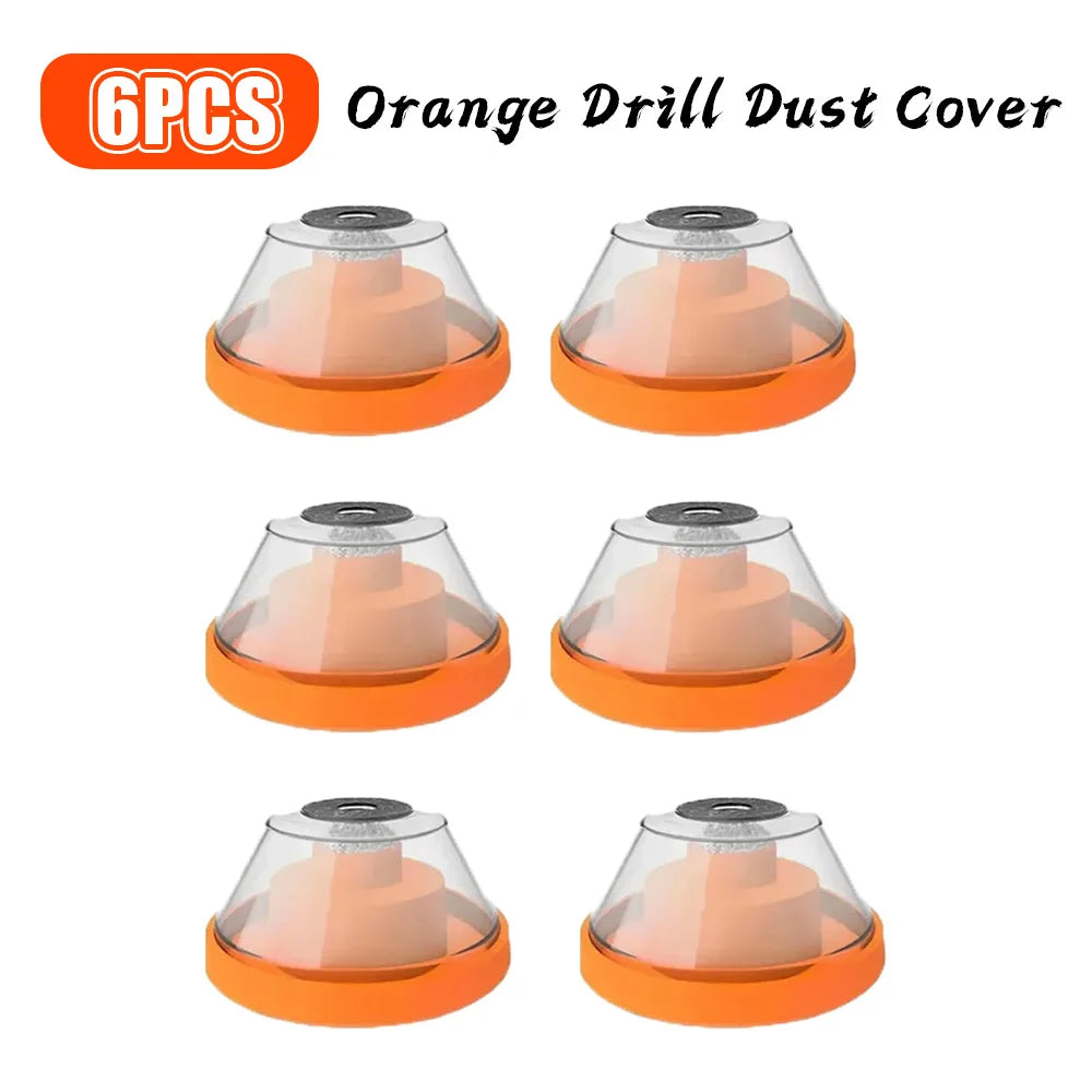 Electric Drill Dust Cover Mini Dust Proof Device 6pcs Orange Filter Vacuum Cleaner Household Dust Collector Power Accessories