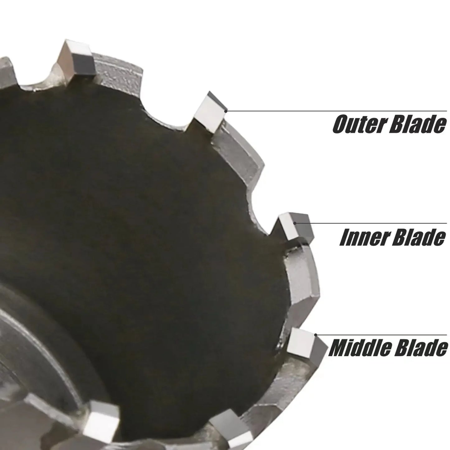 Vearter 6Pcs Carbide TCT Hole Saw Kit with 2Pcs Pilot Bits For Hard Metal Stainless Steel Copper Iron Aluminium Alloy