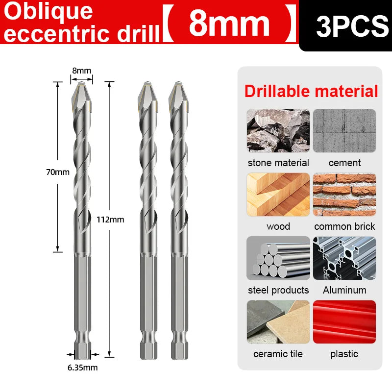 LIDAO 1/10pcs Tile Drilling Drill Shank 6.35mm Glass Cement Metal Marble High Hardness Electric Drill Accessories Dry Tools