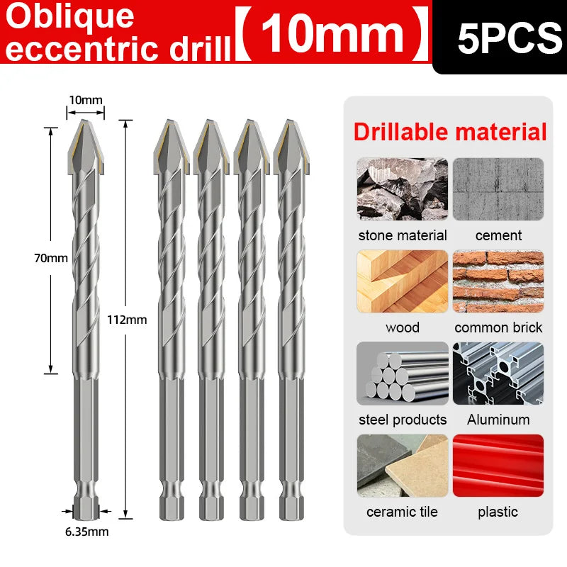 LIDAO 1/10pcs Tile Drilling Drill Shank 6.35mm Glass Cement Metal Marble High Hardness Electric Drill Accessories Dry Tools