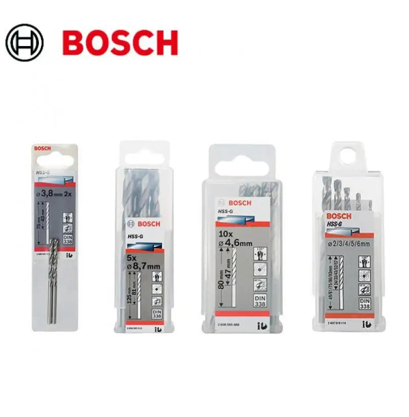 Bosch Electric Metal Drill Bit Set Woodworking Rotate Power Accessories Tool 1-10mm Hss-G Wood Drill Bits Punching Hole Saw Tool